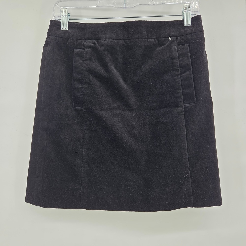Ann Taylor Velvet Mini‎ Skirt 4 Black Pockets Dark Academia Fairygoth Goth